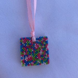 Resin Confetti Square Pendant